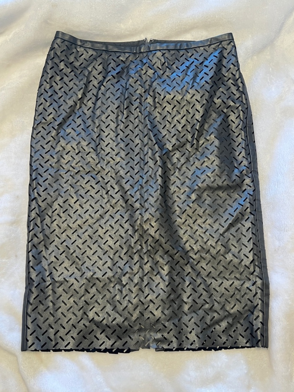 Lord & Taylor Black Textured Pencil Skirt